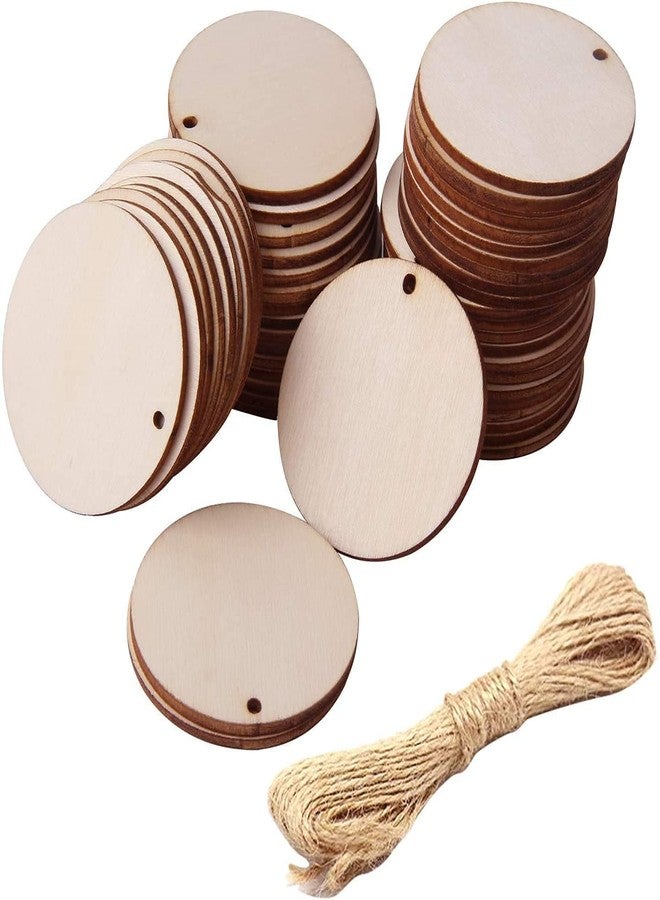 ROOT KRAFT Woodwork Buyist Unfinished Blank Round Wooden Hanging Tags - Image 1